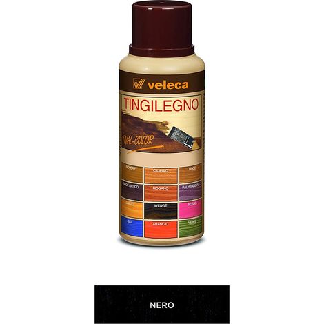 VELECA TIVAL COLOR TINGILEGNO COLORANTE LEGNO VARIE TINTE ML 250/1000 (21355V) NERO (20449),ML 250 (1/5)