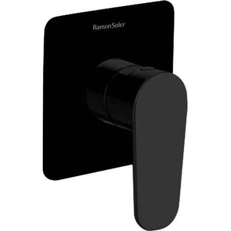 Grifo de Ducha Monomando Empotrado de 1 Vía Negro Mate con Sistema S2 de Ahorro de Agua Serie Alexia (1/2)