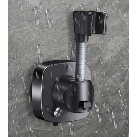360° rotating shower head holder with suction cup, no drilling required, universally adjustable, 10 kg load capacity, easy installation in seconds.
