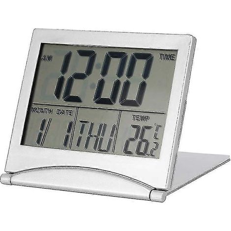 Faltbarer, tragbarer LED-Digitalwecker mit Alarm- und Temperaturanzeige ( )