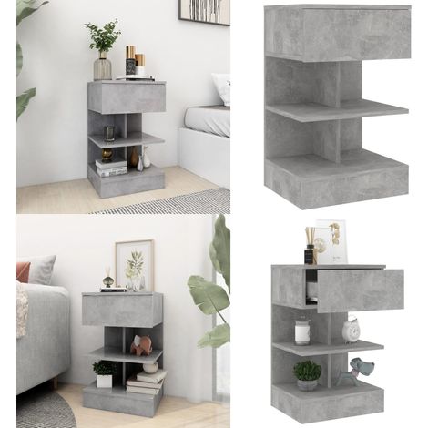 Table de chevet Gris béton 40x35x65 cm Bois d’ingénierie - Table De Chevet - Meuble De Chambre - Table Nuit - Rangement - Design Moderne - Home & Living (1/5)