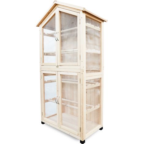 HABAU Trocknungsschrank aus unbehandeltem Holz, 86 x 50 x 165 cm
