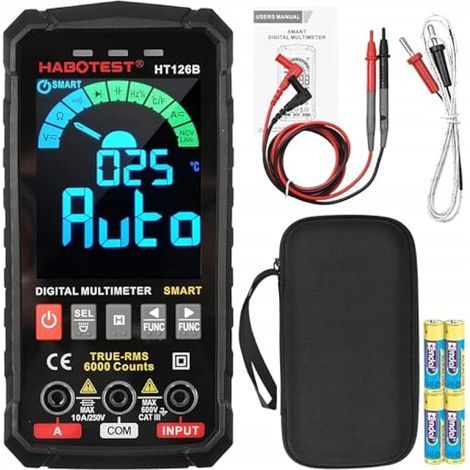 Multimètre numérique, HT126A Multimètre intelligent, LCD TRMS NCV 6000Counts, Multimetre Testeur Electrique Detecteur Tension (1/5)