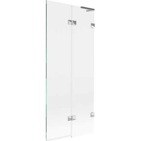 Mexen Lunar L paroi de baignoire 2 volets droite 80 x 150 cm, transparent, chrome - 897L-080-100-01-00-P (1/5)