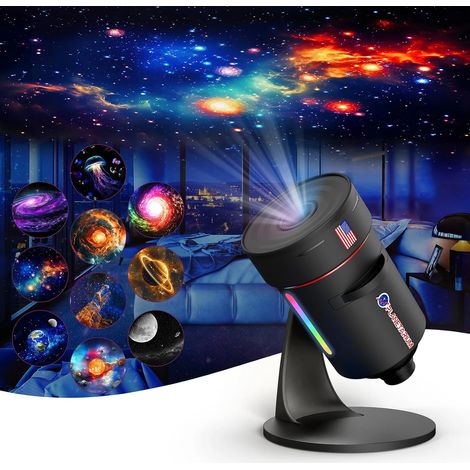 Projecteur d'étoiles amélioré 2026, projecteur de galaxie planétarium pour plafond de chambre, veilleuse ciel étoilé avec nébuleuse rotative à 360°, bouton réglable et Ti (1/5)