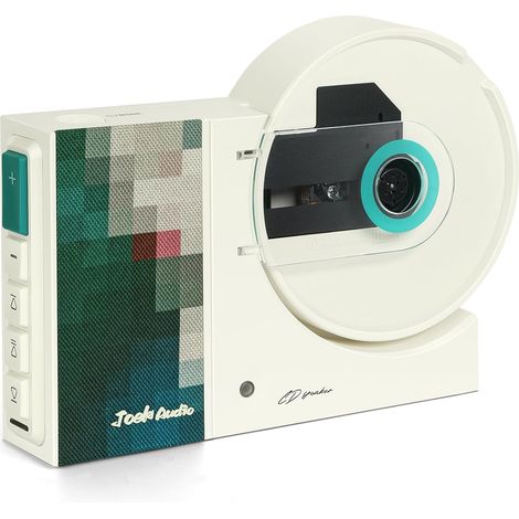 Lecteur de musique rétro à montage mural - USB - Compatible Bluetooth - Entrée AUX - 4000 mAh - Avec télécommande - Pour décoration d'intérieur - Vert (1/5)
