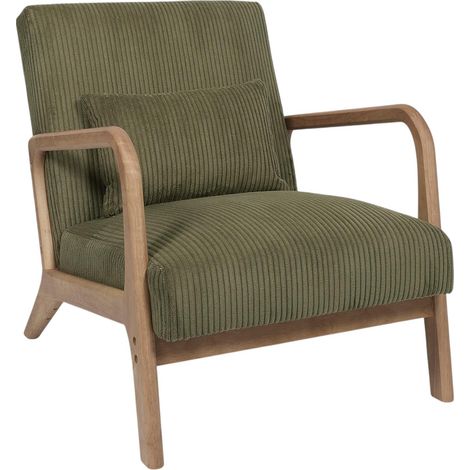 Fauteuil salon cotele vert 64,5x75x83 cm
