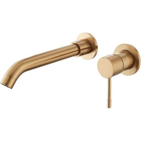 Grifo lavabo empotrado monomando PRAGA dorado cepillado