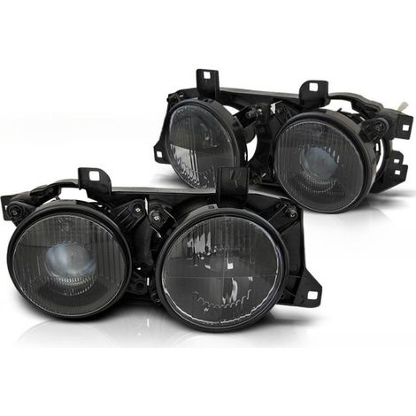 Paire de feux phares BMW E32 / E34 noir-41048389 (1/2)