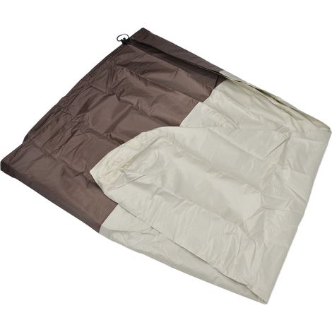 Housse de protection imperméable pour fontaine de jardin en tissu Oxford 210D enduit d'argent, idéale pour les statues et les terrasses extérieures. Coloris beige et café.