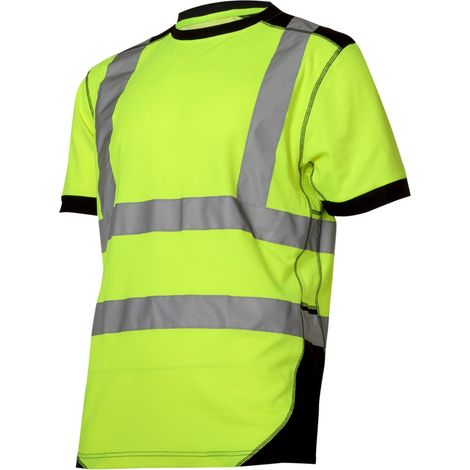 Warn-T-Shirt, gelb und schwarz, Größe 3XL, CE-Kennzeichnung, lahti
