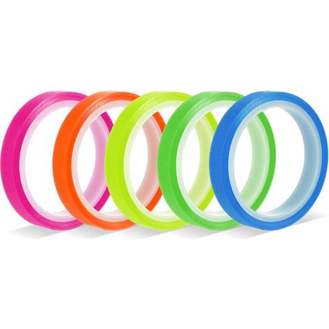 Rouleaux de ruban adhésif fluorescent marque-page - 5 couleurs (1/5)