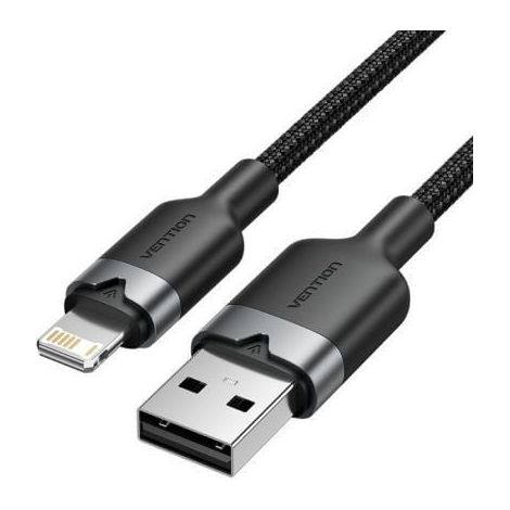 Cable USB Lightning Vention LANBF/ USB Macho - Lightning Macho/ 480Mbps/ 1m/ Negro