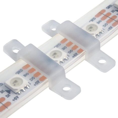 Lot de 100 clips de fixation pour ruban LED 10 mm, supports adhésifs étanches pour bandes lumineuses LED (1/5)