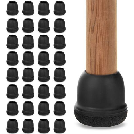 32pcs Chair Leg Caps with Felt, Silicone Chair Leg Covers, Chair Pads, Chair Leg Protectors, Furniture Leg Protectors, Suitable for Round Legs with Diameter 19-25mm
