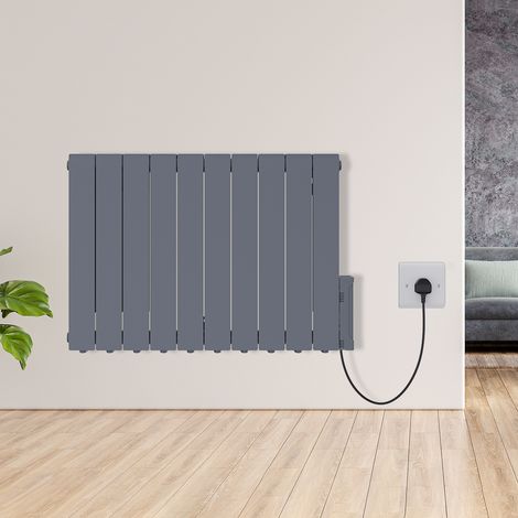 Warmehaus Electric Oil Filled Radiator with Timer Anthracite 1800W
