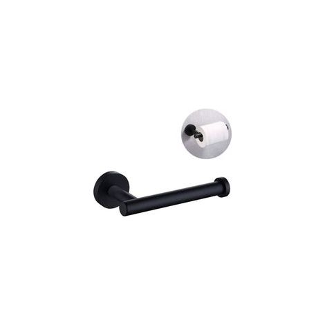 Portarrollos de papel higiénico de acero inoxidable mate (SUS304), dispensador de papel higiénico semiabierto, soporte redondo de pared para baño y cocina, negro.