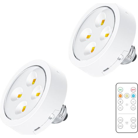 Ampoule LED, culot E27/E26, télécommande, alimentée par piles, pour usage résidentiel, commercial ou en remplacement des sources d'alimentation conventionnelles.-AquaForge (1/5)