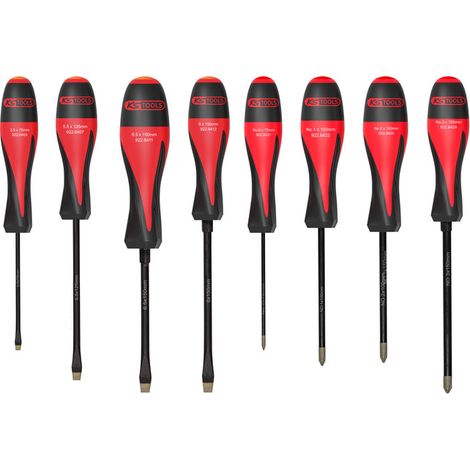 KS Tools - Jeu de 8 tournevis ULTIMATEgrip, Fente - PH - 922.6420 (1/2)