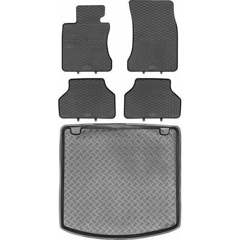Juego de alfombrillas de goma para coche y alfombrilla para maletero para BMW Serie 5 E61 familiar (2003-2010).