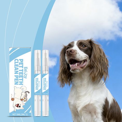 Stylo de nettoyage dentaire pour animaux : nettoie les dents, élimine le jaunissement et les taches, réduit la mauvaise haleine et rafraîchit l'haleine -- 3 ml x 2 (1/5)