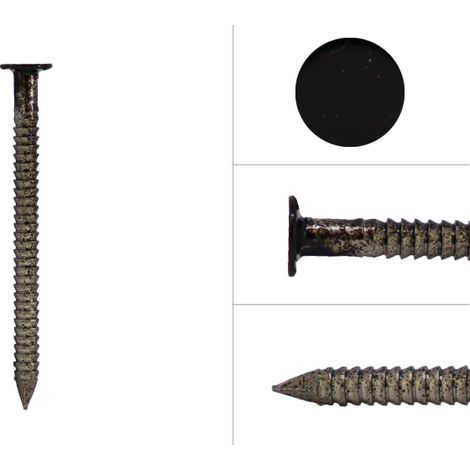 Clous annulaires à tête plate pour bardage Acier inoxydable noir (1/2)