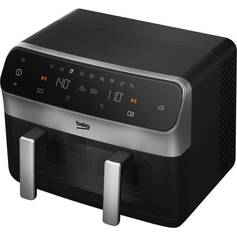 Beko FRL6488. Tipo di prodotto: Friggitrice ad aria calda, Capacità: 9,5 L, Capacità friggitrice: 2,5 kg. Tipo di costruzione: Doppia, Colore del prodotto: Nero, Tipo di controllo: Touch. Tipo di d...