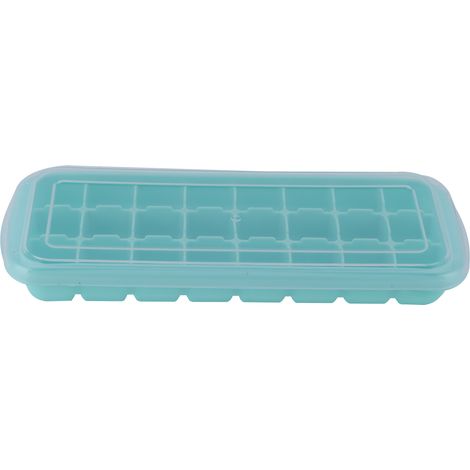 24 petits cubes en silicone moule à glaçons avec couvercle PP, bac à glace souple pour cuisine domestique, vert