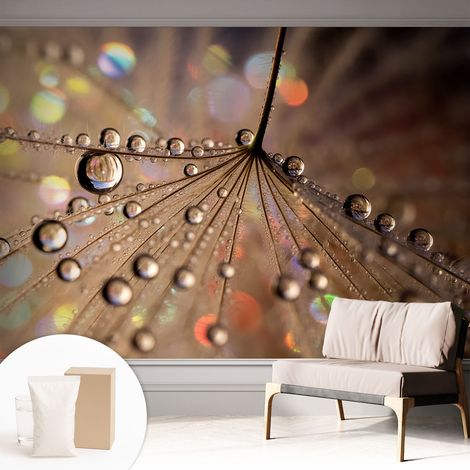 Papier peint intissé décoratif pour salon chambre et cuisine Facile à poser avec colle Gouttes nacrées 312x219 cm (1/5)