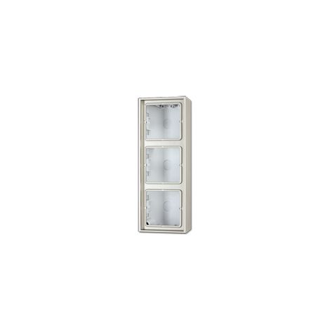 Jung Calotta per montaggio in superficie 3 posti, LS CUBE, termoindurente verniciato, acciaio inox, montaggio verticale e orizzontale ES 2583 A-L