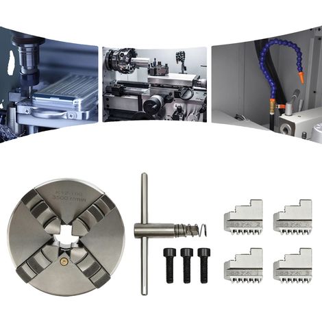 Mandrin à 4 mors, diamètre de 100 mm, poids de 3,5 kg, conception auto-centrante, usinage de précision, adapté aux mandrins à 4 mors (1/5)