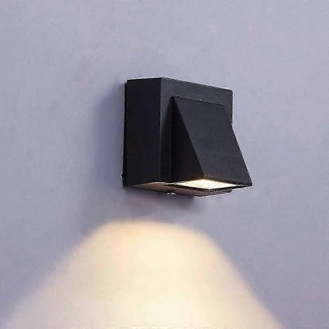 Applique murale étanche LED 2026, projecteur extérieur moderne à une tête, blanc chaud, classe énergétique A+, aluminium noir antirouille (1/5)