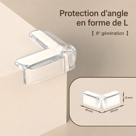 Protection d'angle souple transparente en L avec petit coussin d'air pour coins de table et meubles réf 0933 4 × 4 × 1,5 cm 7 g – Livraison gratuite