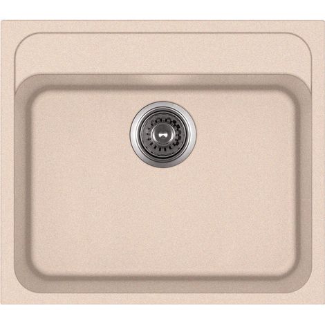 Lavello Cucina 1 Vasca 56x51 cm in Acrilico Apell Pietra Plus Avena (1/2)
