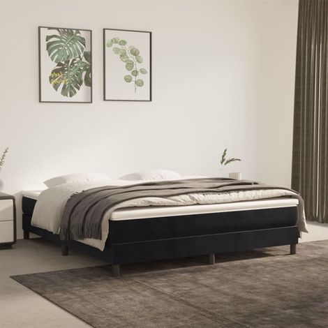 Boxspringbettgestell Schwarz 160x200 cm Samt
