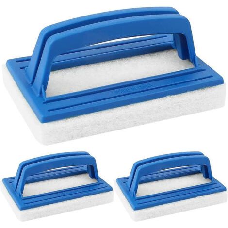Brosse éponge pour ligne d'eau, lot de 3 brosses en plastique Regerly avec poignées, outil de nettoyage pour le fond et les parois de piscine et spas. (1/5)