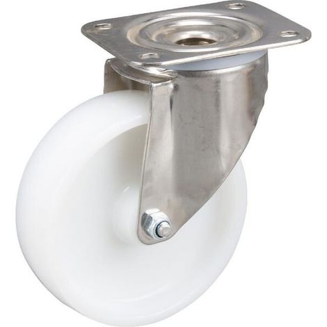 Roulettes pivotantes en acier inoxydable à bandage en matière synthétique TENTE 8470UOO125P62 (1/2)