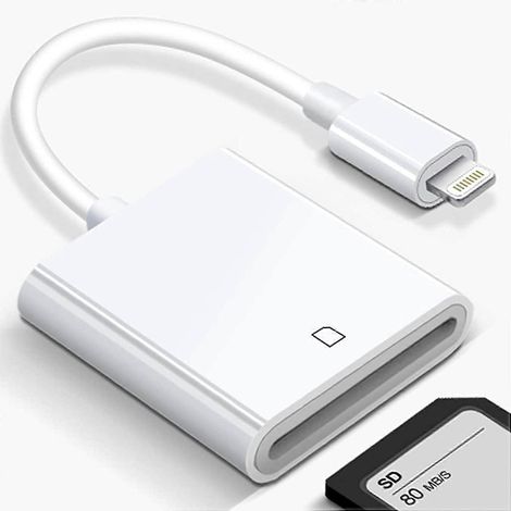 Adaptateur Lightning vers lecteur de carte SD pour appareil photo : Compatibilité universelle, adaptateur de carte mémoire pour iPad - Transfert bidirectionnel et Plug and Play (1/4)