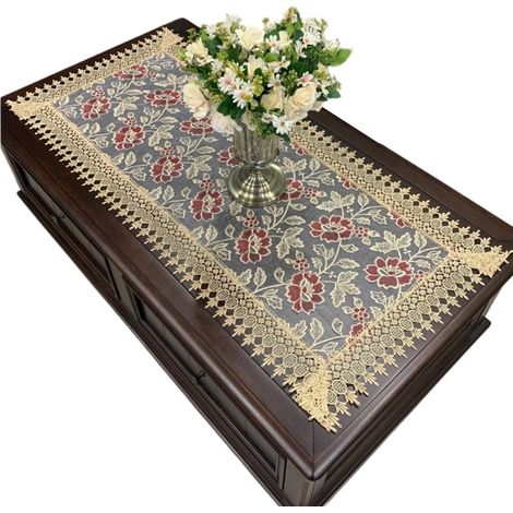 nappe brodée européenneChemin de table basse de style westernHousse de protection rectangulaire en dentelle 50100centimètre (1/5)