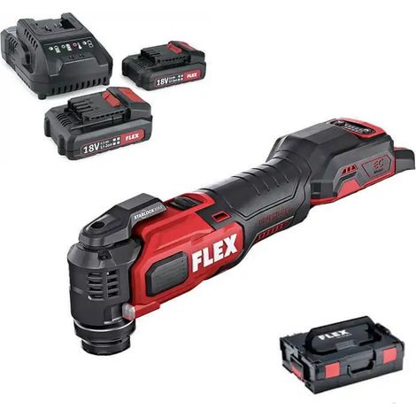 Flex – Outil multifonction 18V 2,5Ah – Moteur Brushless – Vitesse variable 10000-20000 tr/min – Pour bois, métal, plastique – 2 batteries – 531018 (1/4)