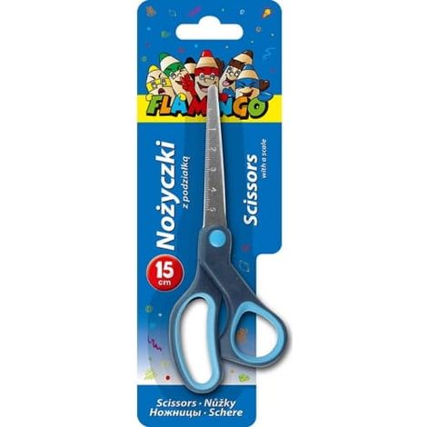 Forbici ergonomiche con scala blu 15 cm