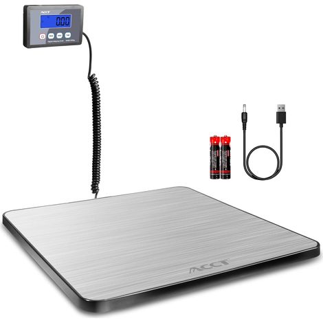 Balance Colis, 400 lb/180 kg, balance postale numérique avec fonctions Hold/Tare, balance pour colis/animaux domestiques/bagages/bureau, Pese Colis, piles et câble USB inclus (1/5)