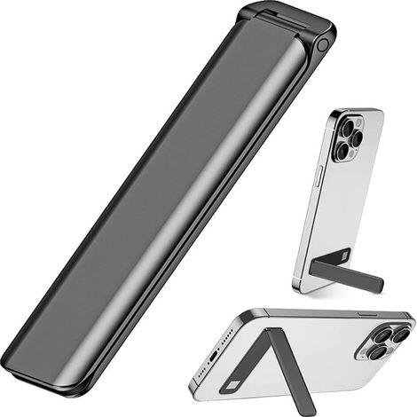 Kinizuxi Support Téléphone de Bureau en Aluminium Ultra Fin Vertical et Horizontal, Angle Réglable, Support Téléphone pour iPhone Samsung, Accessoire Smartphone - Noir (1/5)