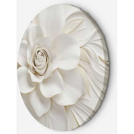 Tableau sur toile Image circulaire Fleur blanche en 3D 40x40 (1/5)