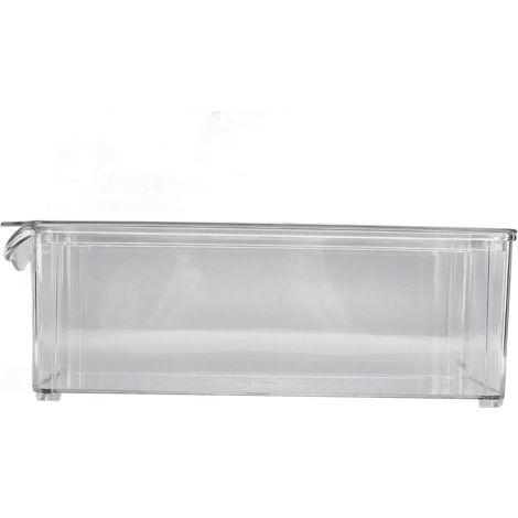 Transparente Aufbewahrungsbox aus lebensmittelechtem Kunststoff mit großem Fassungsvermögen. Multifunktionale, tragbare und robuste Vorratsbox aus schmalem, hohem Material mit Deckel. (1/5)