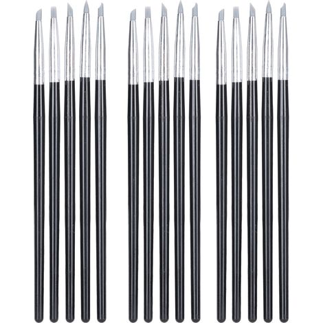 3 Pinceaux en Silicone pour Peinture sur Poterie, Aquarelle et Sculpture - Tailles Variées (1/5)