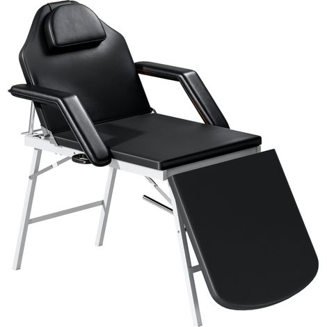 Table de massage portable, table cosmétique réglable en 3 parties avec découpe pour le visage, appui-tête et accoudoirs amovibles (1/5)
