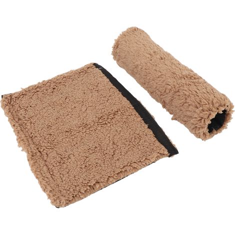 Lot de 2 coussins d'accoudoirs confortables en peau de mouton pour chaises de bureau et de transport. (1/5)