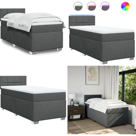 Boxspringbett mit Matratze Dunkelgrau 90x190 cm Stoff - Boxspringbett - Doppelbett - Bettenrahmen - Schlafsystem - Liegekomfort - Home & Living (1/5)