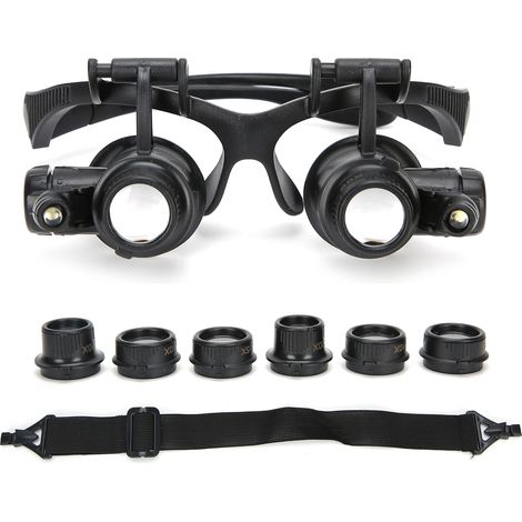 Loupe frontale 10x 15x20x25x avec éclairage LED pour la réparation de montres (9892G) (1/5)